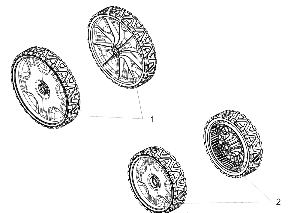 Wheels Diagram and Parts List for SC300 (12ABB2MW710)(2020) Cub Cadet Lawn Mower